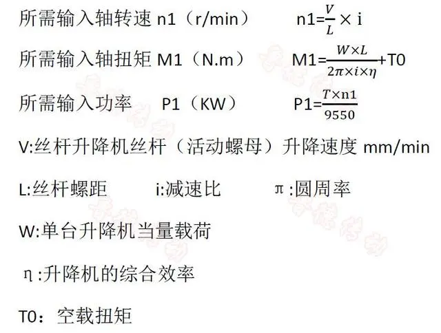 絲杆升降機功（gōng）率計算