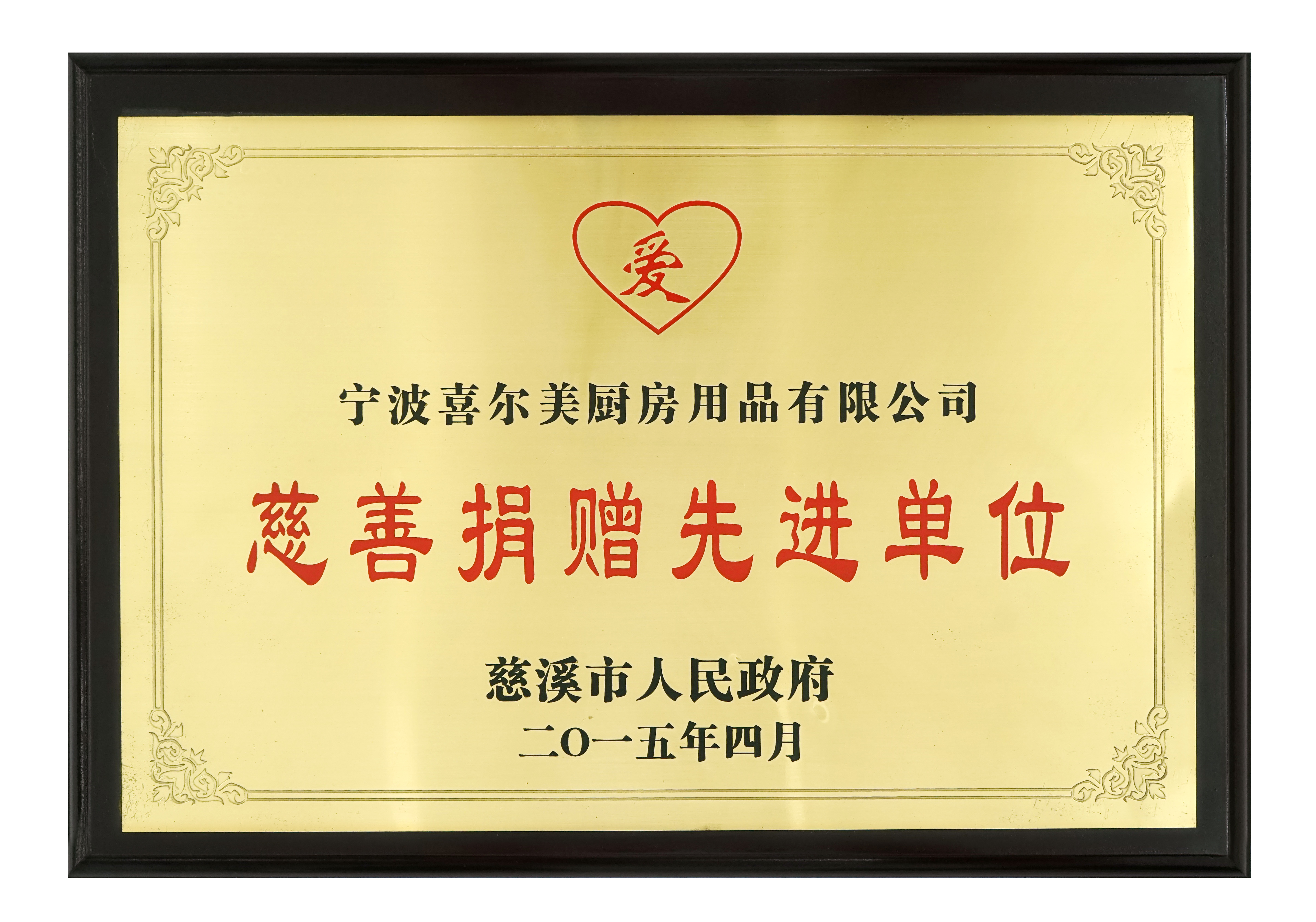 慈善捐贈先進企（qǐ）業（yè）2015